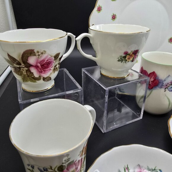 Mixed Floral China Tea & Coffee Cup and Saucer Set Pink Roses JJ4092 - Picture 4 of 9